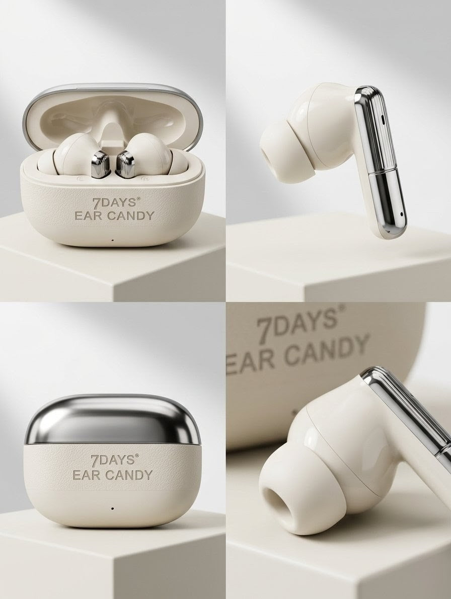 7DAYS Ear Candy TWS Earbuds – Hi-Fi Bluetooth 5.4 Earphones with Premium Case