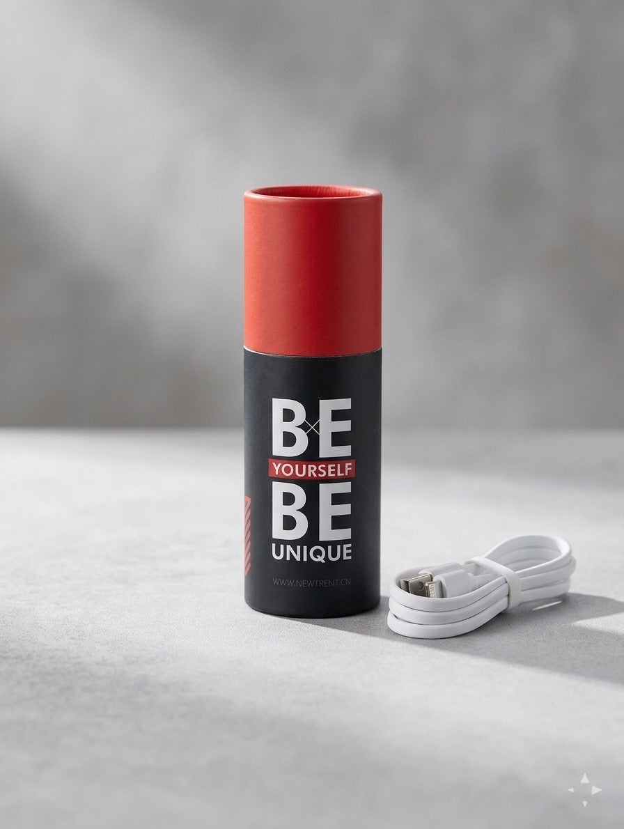 BE YOURSELF BE UNIQUE Portable Power Bank – Stylish Mini Cylinder Charger