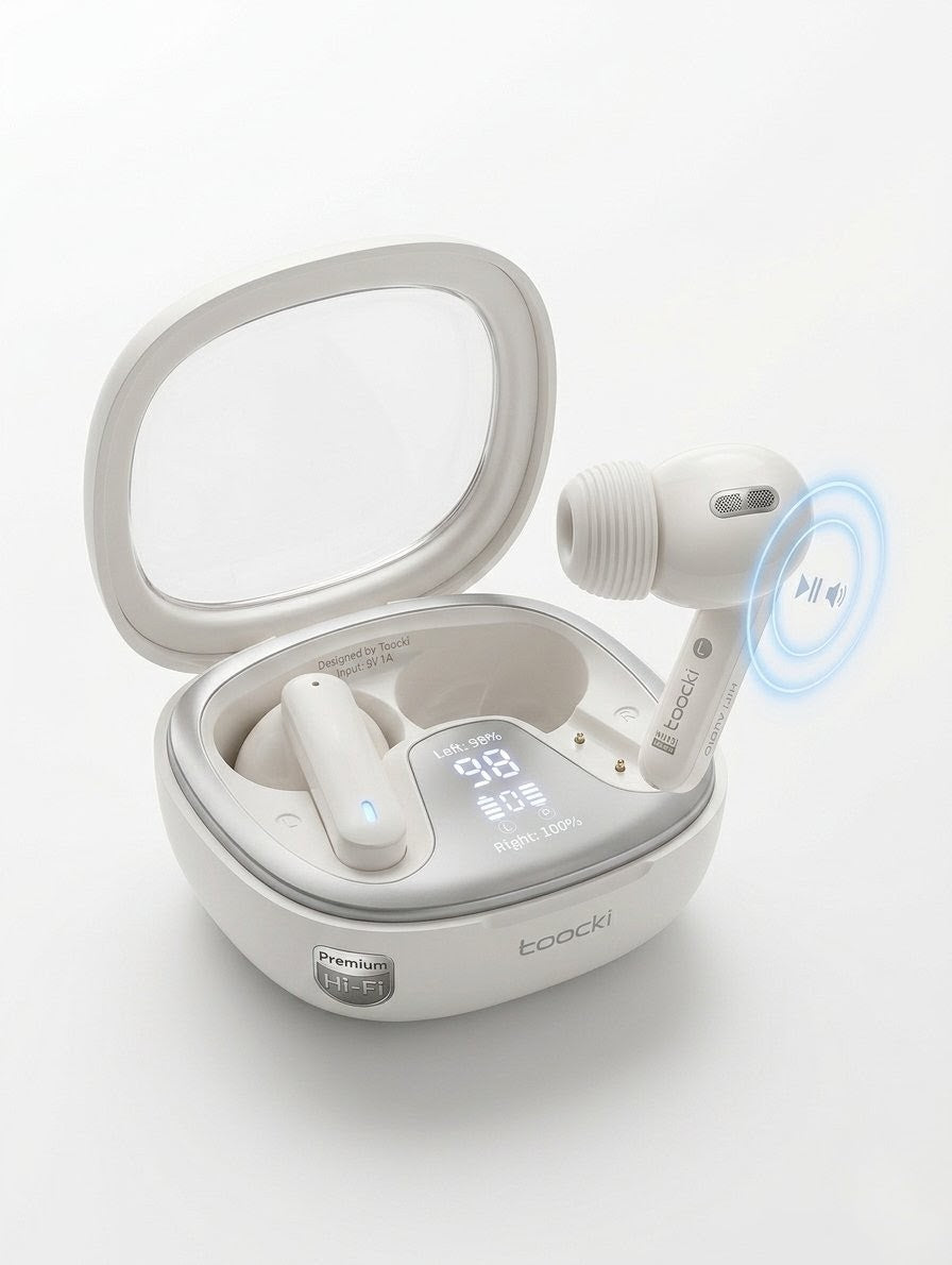 Eoocki Hi-Fi TWS Earbuds – Premium Wireless Earphones with Smart LED Case