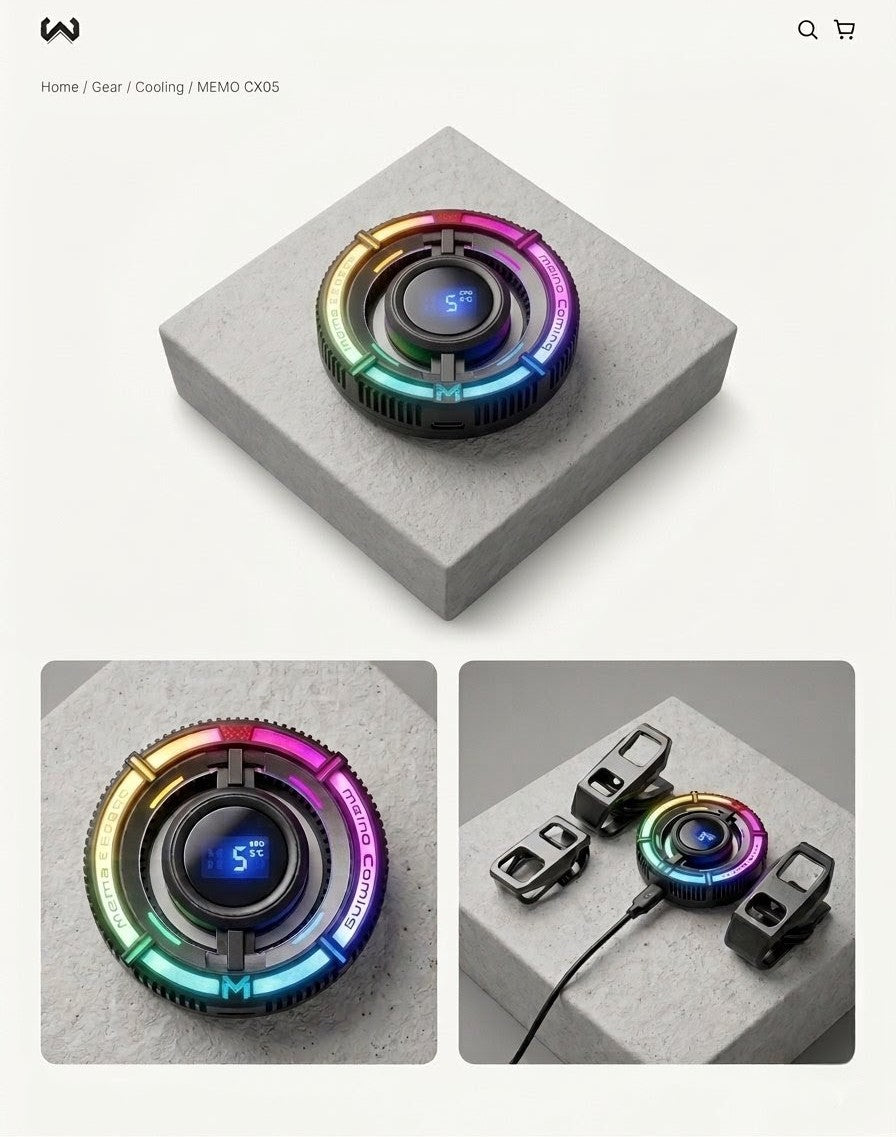 Magnetic RGB Phone Cooler Fan – Semiconductor Gaming Cooling System