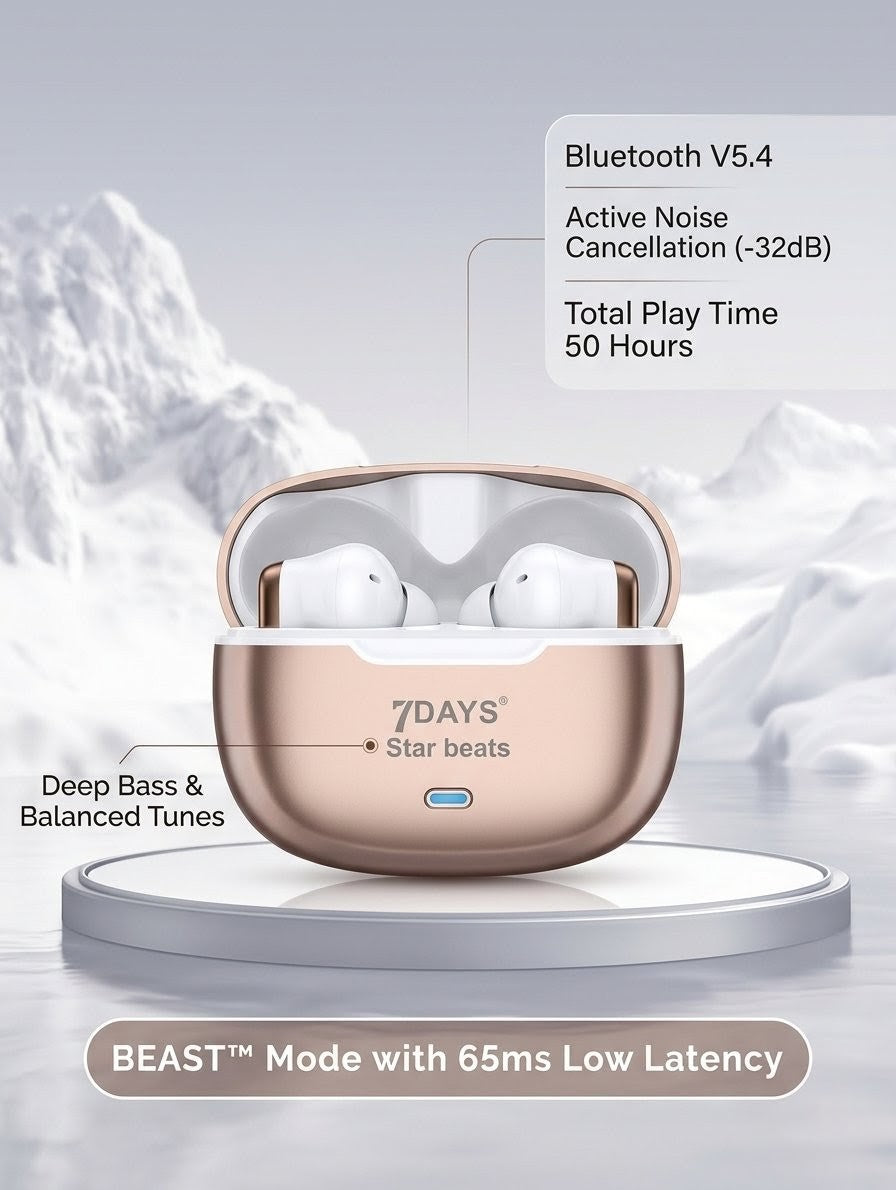 7DAYS Star Beats – Wireless Earbuds with Active Noise Cancellation