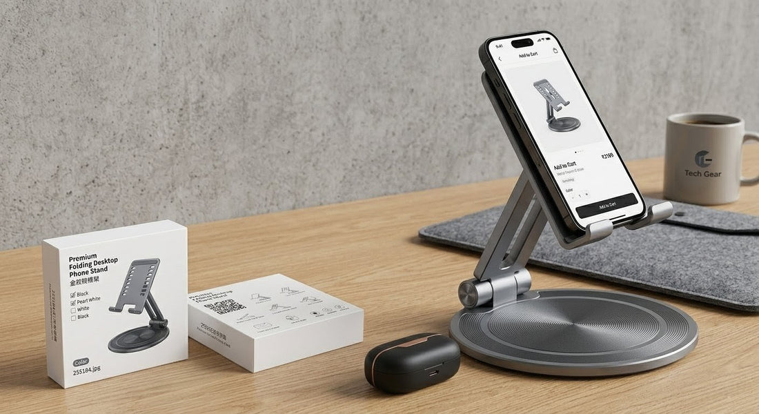 Premium Folding Desktop Phone Stand – Adjustable & Portable
